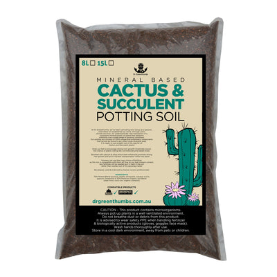 Dr Greenthumbs Mineral Based Cactus and Succulent Potting Soil - Home Delivery Only (No Post) Root'd Plants 8L 